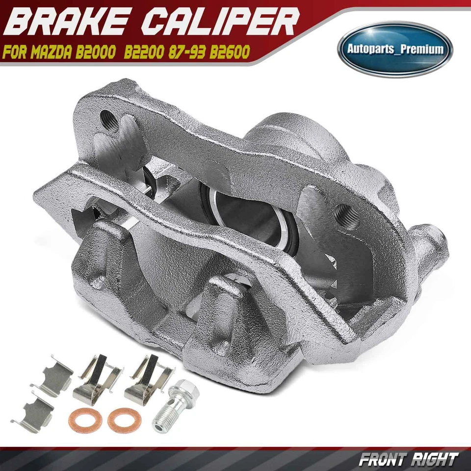 Pinza de freno de disco con soporte para Mazda B2000 B2200 87-93 B2600 pasajero delantero Foto 1 de 4