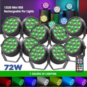 Recargable Par Light 72W RGB Alimentado por Batería Inalámbrico 12LED DJ Uplights Control Remoto - Imagen 1 de 18