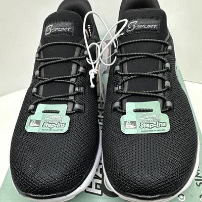 S Sport By Skechers Mujer Syrka Step-Ins Tenis Manos Libres Negro Talla 5 NUEVO Foto 1 de 4