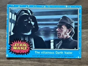 Topps Star Wars UK 1977 Blue #7 RARE UK Card The Villainous Darth Vader - ROOKIE - Picture 1 of 3