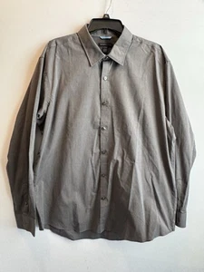 Van Heusen Men’s Long Sleeve Button Up Shirt SZ XL (17-17.5) Slim Fit Gray - Picture 1 of 7