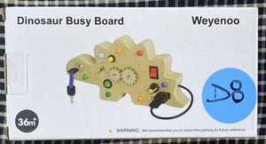 Dinosaurier Kleinkind beschäftigt Brett Dino Montessori Spielzeug Holz LED Licht 3+ Lernen - Bild 1 von 7