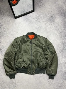 Alpha Industries MA-1 Made In USA Bomber Jacket Rare Men’s Size L - Picture 1 of 22