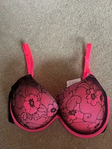 Sujetador Ann Summers OMG The Boost Rosa Neón y Negro Talla 34DD - PUBLICACIÓN GRATUITA - Imagen 1 de 6