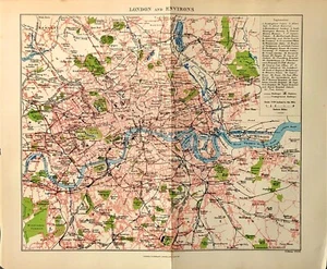London Map 1891 Antique- F.S. Weller / London, Cassell & Company - Picture 1 of 1