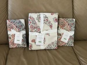 Funda nórdica Pottery Barn Remy roja reina 2 euro fundas estampado cachemir nueva con etiquetas - Imagen 1 de 3