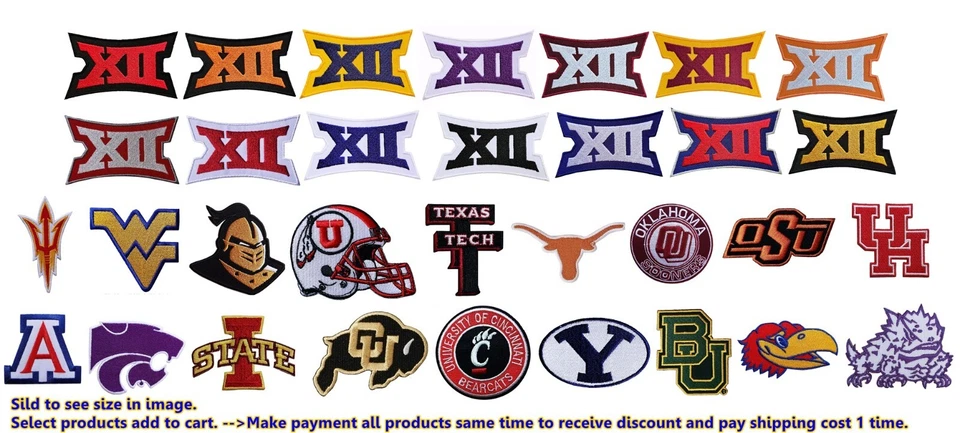 B IG 12 Conference  Patches Embroidery iron,sew(From Thai by USPS) - Image 1 of 1