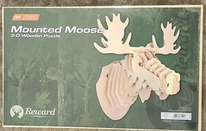 REWARD ORIGINAL MOUNTED MOOSE 3-D WOODEN PUZZLE - Picture 1 of 2