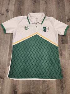 Pakistan Rugby Union Polo Shirt Mens XXL White and Green Etihad Sports - Picture 1 of 14