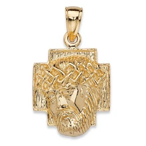 14k Gelbgold Jesus Dornenkrone Anhänger Charm - Bild 1 von 1