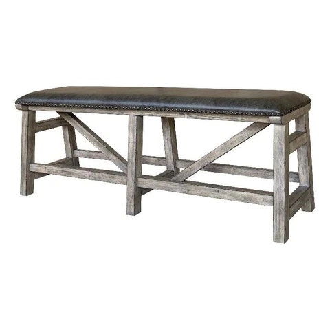 Parker House Lodge 60"W Dining Bench Counter Upholstered in Brown Cover