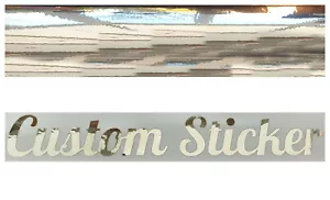 Eigener Silber Chrom Spiegel Personalisiert Slogan Namen Text Sticker Aufkleber - Picture 1 of 15