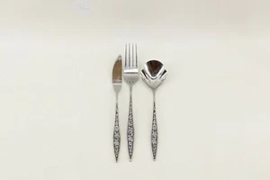 EKCO Eterna SANTIAGO Custom Stainless Dinner Fork Sugar Spoon Butter Knife - Picture 1 of 3