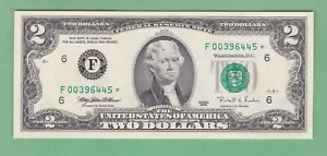 U.S. 2 Dollar Series 1995 Note FR 1936 F* UNCIRCULATED - Picture 1 of 2