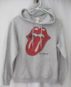 ROLLING STONES '89 GRAY HOODIE SWEATSHIRT SIZE M - Picture 1 of 9