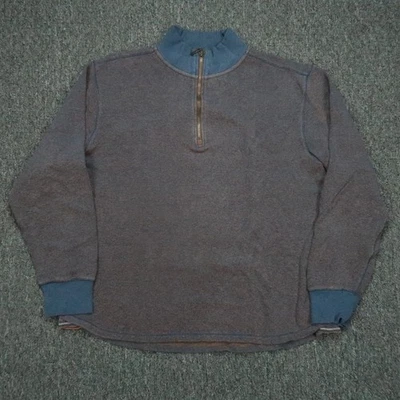 Suéter Robert Graham Para Hombre Extra Grande Azul Marrón Cuarto Cremallera Pullover XL Foto 1 de 4