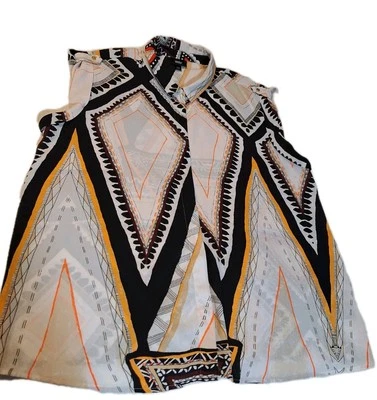 Blusa para mujer Mossimo XL con botones geométrica sin mangas Foto 1 de 4