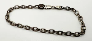 Vintage Harley Davidson .925 Sterling Silver Oval Link Bracelet Marked - Picture 1 of 9