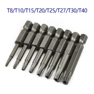 Bit T8/T10/T15/T20/T25/T27/T30/T40 For Electric Screwdrivers 1/4 Hex Shank - Picture 1 of 12
