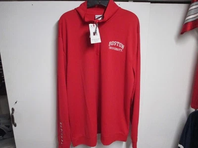 BOSTON UNIVERSITY TERRIERS (CHAMPION) MENS 1/4 ZIP SIDELINE TOP (XXL) NWT RED - Image 1 of 4