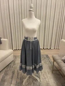 Falda Prarie Vintage Jessica's Gunnies Gunne Sax Talla 11 Encaje Bohemia Casa de Campo - Imagen 1 de 13