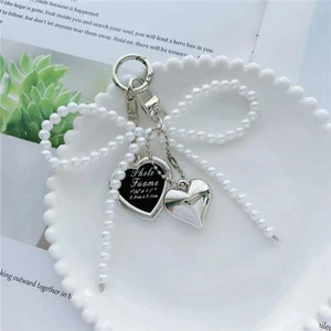 Bowknot Heart Keychain Creative Bag pendant Cute Phone Lanyard Women Girl - Picture 1 of 7