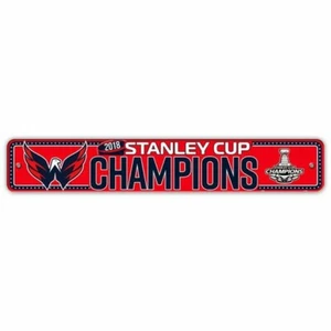 Washington Capitals 2018 NHL Stanley Cup Champions Street Sign 4"x24" FREE Ship - Picture 1 of 1