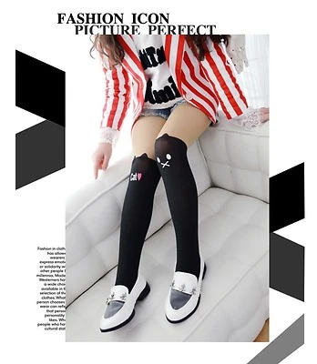 Fashion Girl Kid мультфильм бархата колготки шов чулок черный 5-12 лет - Изображение 1 из 4