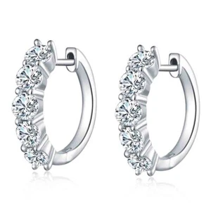 3cttw Moissanite Huggie Hoop Earrings D Color VVS1 Clip Earrings Gift for Women - Picture 1 of 10