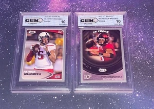 2017 Sage Hit Premier Draft Patrick Mahomes II GEM 10 2- Card Lot Silver - Picture 1 of 2