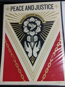 Obey Giant Peace & Justice Summit Print Poster Shepard Fairey Signed XX/500 - Picture 1 of 4