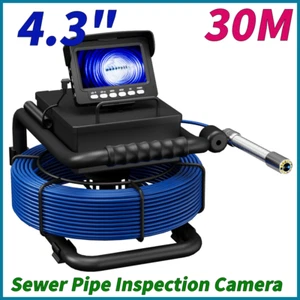 Sewer Pipe Inspection Camera Industrial Endoscope with 4.3 Monitor DVR IP68 30M - Picture 1 of 20