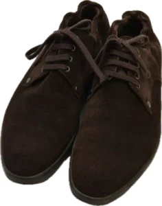 LOUIS VUITTON Suede Leather Shoes Damier Size 8 Dark Brown Men's Japan - Picture 1 of 8