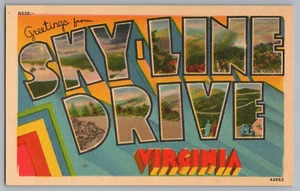 Postcard Greetings From Skyline Drive, Virginia, Large Letter! - Picture 1 of 2