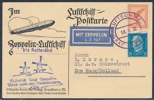 Zeppelin Niederlandefahrt 1932 Bordpost nach Rotterdam Zeppelinkarte (1407) - Picture 1 of 2