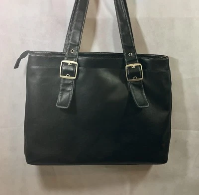 SOLO Classic Collection Women's Laptop Tote Bag Briefcase - Black Padded Zipper - Image 1 of 4