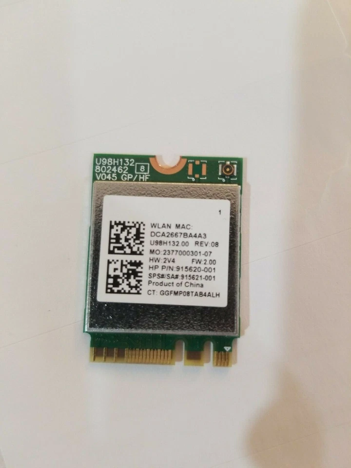 HP WIFI Chip Wireless LAN 802.11a/b/g/n/ac and BLUETOOTH 4.2 M.2 915620-001 - Image 1 of 1