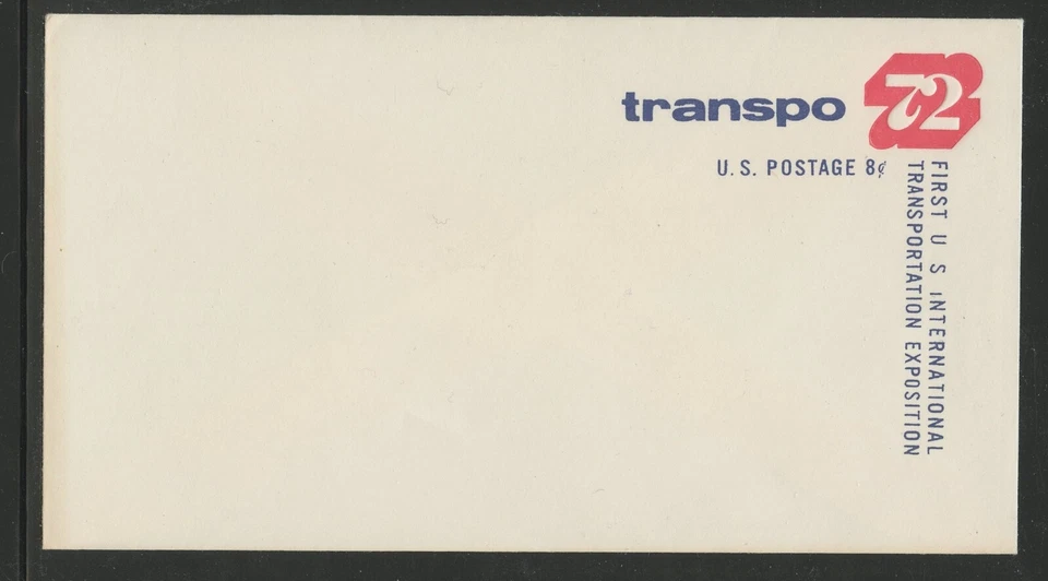 US 65, 1972 8c TRANSPORTATION EXPO, STAMPED ENVELOPE, MNH (US3926K) - Image 1 of 1