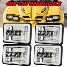4set 4x6" LED Headlights DRL Hi/Lo Beam DRL For Chevy C10 Pickup truck 1980-1986
