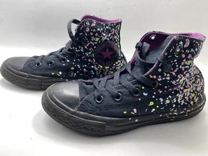 Converse All Stars - Black Paint Splatter High Top Oxford Shoe - Sz 13.5 UnIqUe! - Picture 1 of 6