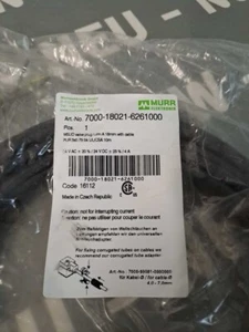 7000180216261000 - MURR ELEKTRONIK - 7000-18021-6261000 / Cable + Connector New - Picture 1 of 1