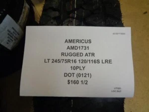 2 AMERICUS RUGGED ATR LT 245 75 16 120/116S LRE 10PLY AMD1731 TIRES BQ1 SU7 - Picture 1 of 4