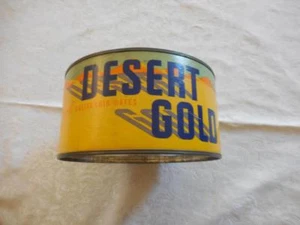 Antigüedades Desert Gold California Dates Tin litho can Publicidad Colores brillantes - Imagen 1 de 7
