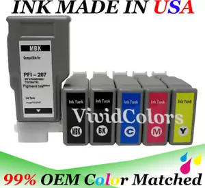 Juego de 6 cartuchos de tinta compatibles con PFI-207 para impresora Canon iPF780 - Imagen 1 de 6