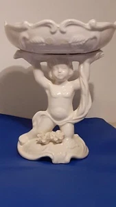 Napcoware Cherub Pedestal Soap Dish, Compote, Planter, 7" C-5531 - Picture 1 of 9