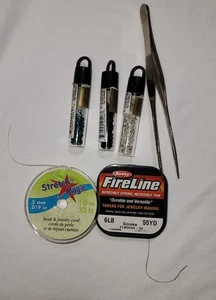 Lotto 6 Forniture per Fare Gioielli Perline, Cordoncino Elastico, Filo e Twizer - Foto 1 di 11