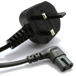 Stromkabel UK Stecker Zu Rechtwinklig Figur 8 Fig Von 8 Kabel C7 0.5m - Bild 1 von 12