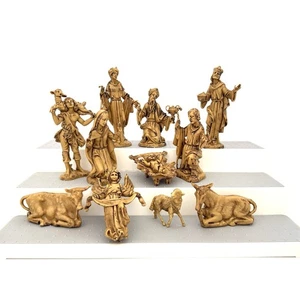 Juego de pesebre de plástico 11 figuras bronceadas 1,5 - 5" Sagrada Familia Reyes Magos Ángel - Imagen 1 de 18