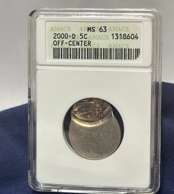 2000 D 5C Nickel Off Center MINT ERROR ANACS MS 63 - Image 1 of 4