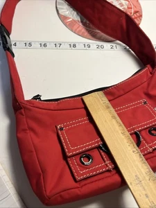Vintage Tommy Hilfiger Y2K 90’s Shoulder Red Purse Front Side Pocket - Picture 1 of 12